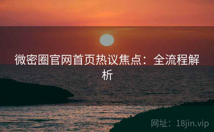 微密圈官网首页热议焦点：全流程解析