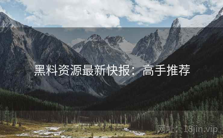 黑料资源最新快报：高手推荐