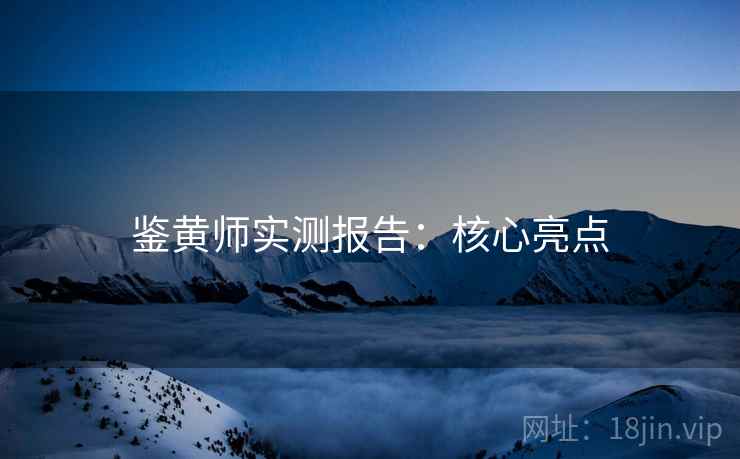 鉴黄师实测报告：核心亮点